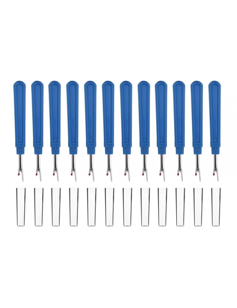 Seam Rippers with Plastic Cover 12 Pieces Large Sewing Ripper - Blue