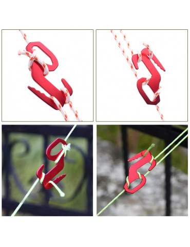 Aluminium Alloy Camping Tent Cord Guy Line Runners Awning Portable Rope Tensioners Fastener Shape 9 Tool